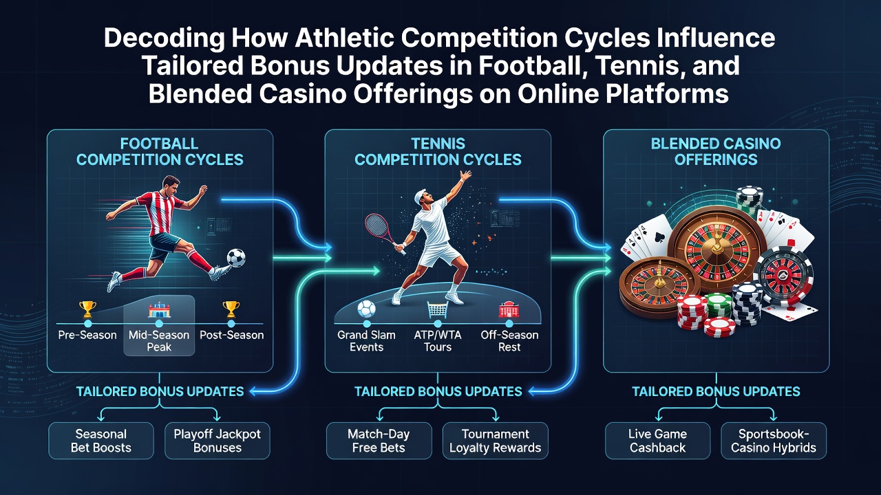 Athletic competition timelines shaping bonus structures across football and tennis seasons with integrated casino promotions