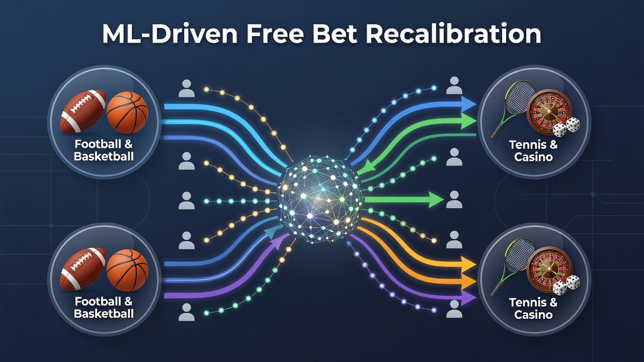 Machine learning dashboard analyzing betting histories across football, basketball, tennis, and casino activities