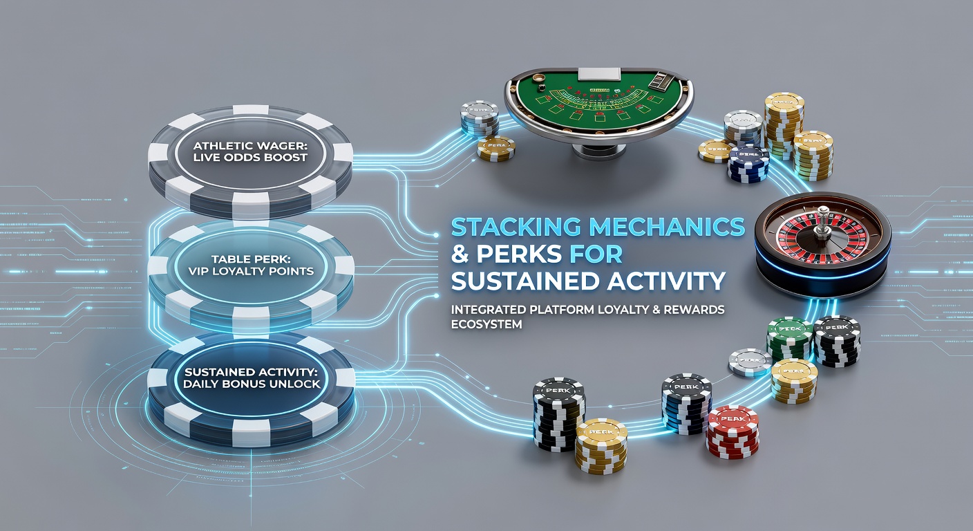 Diagram showing the integration of sports betting wagers and casino table game rewards on a digital platform interface