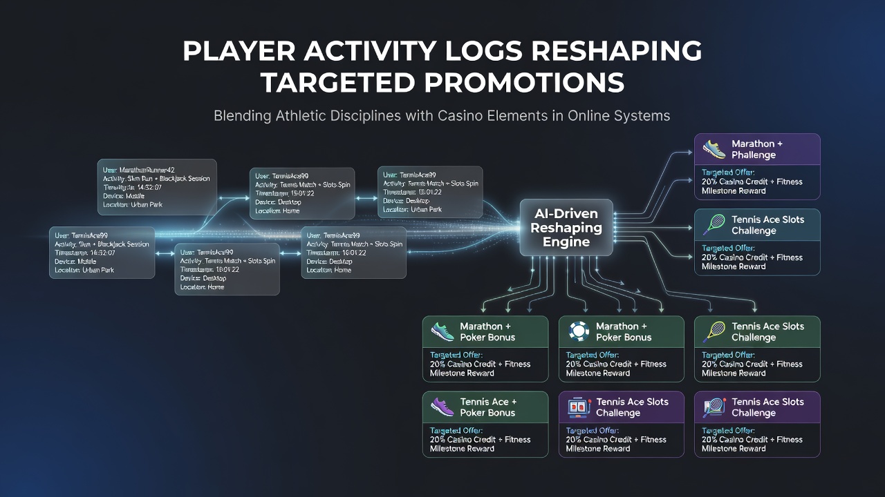Dashboard showing player activity logs tracking football bets, basketball wagers, tennis matches, and casino spins in an online platform interface