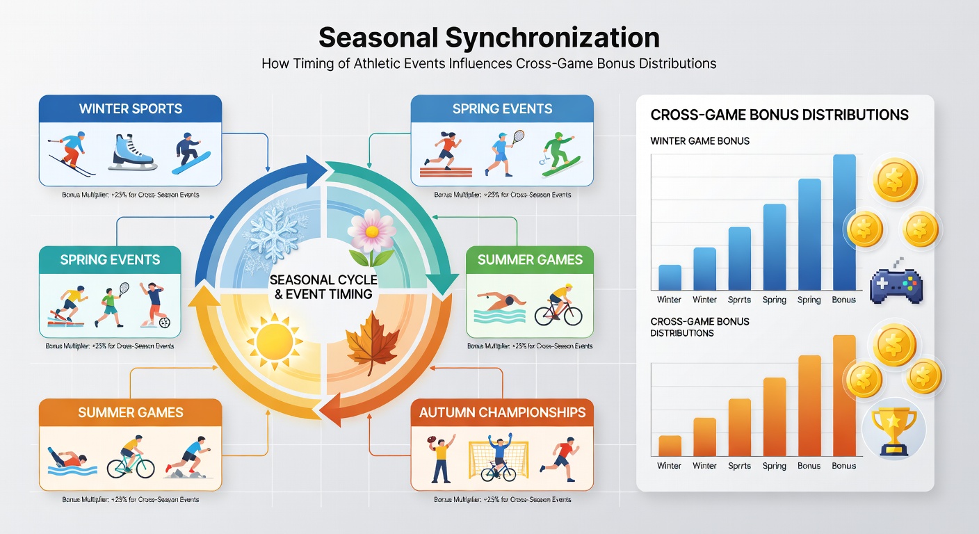 Timeline graphic illustrating athletic season overlaps and corresponding bonus flows in wagering apps
