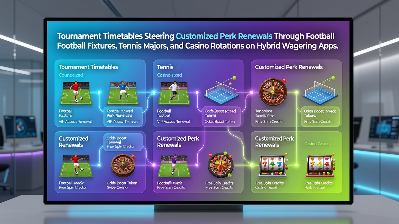 Illustration of tournament schedules influencing bonus renewals on hybrid betting apps