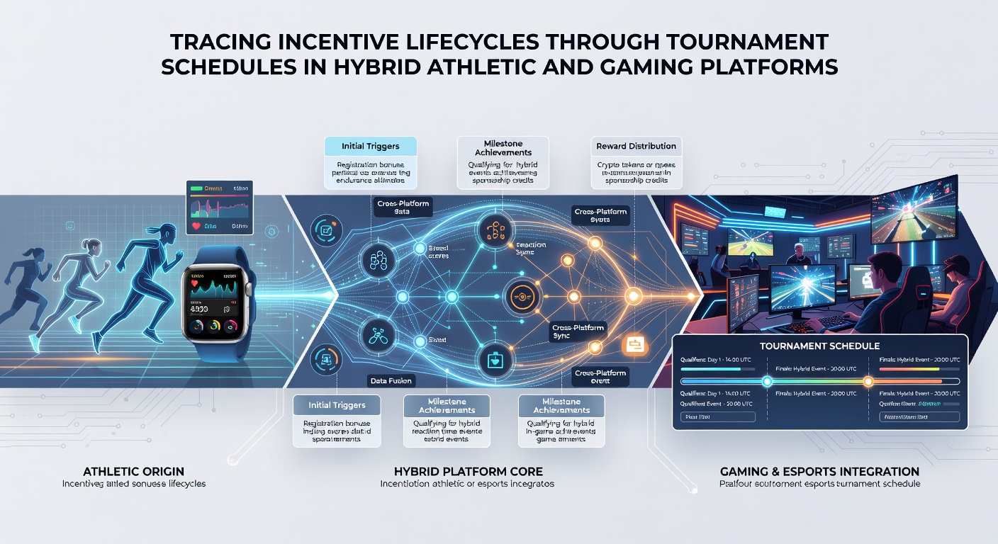 Timeline graphic illustrating how casino rewards extend athletic bonus validity across overlapping tournament schedules